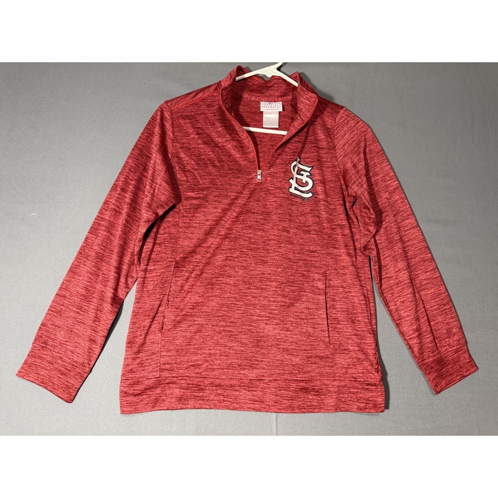 St Louis Cardinals Quarter Zip Light Weight Youth Medium 10 - 12 Shirt READ
